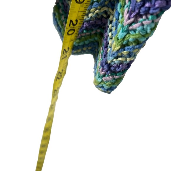 Northern Isles Blue Green Purple Open Knit Button Up Medium - Picture 8 of 9